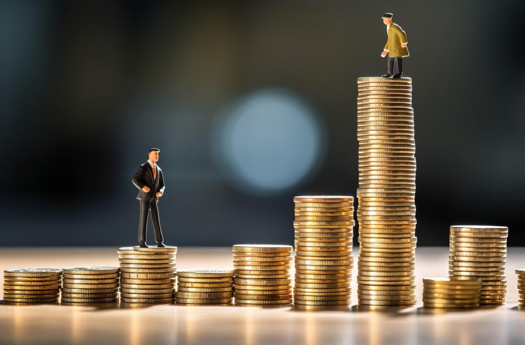 Rising coin stacks illustrating the cost of capital when you assign a federal receivable