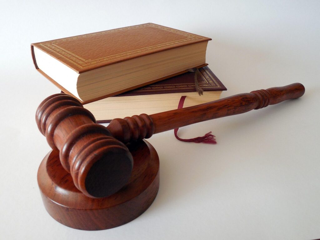 Judge gavel on law books, representing a bid protest after an RFP award